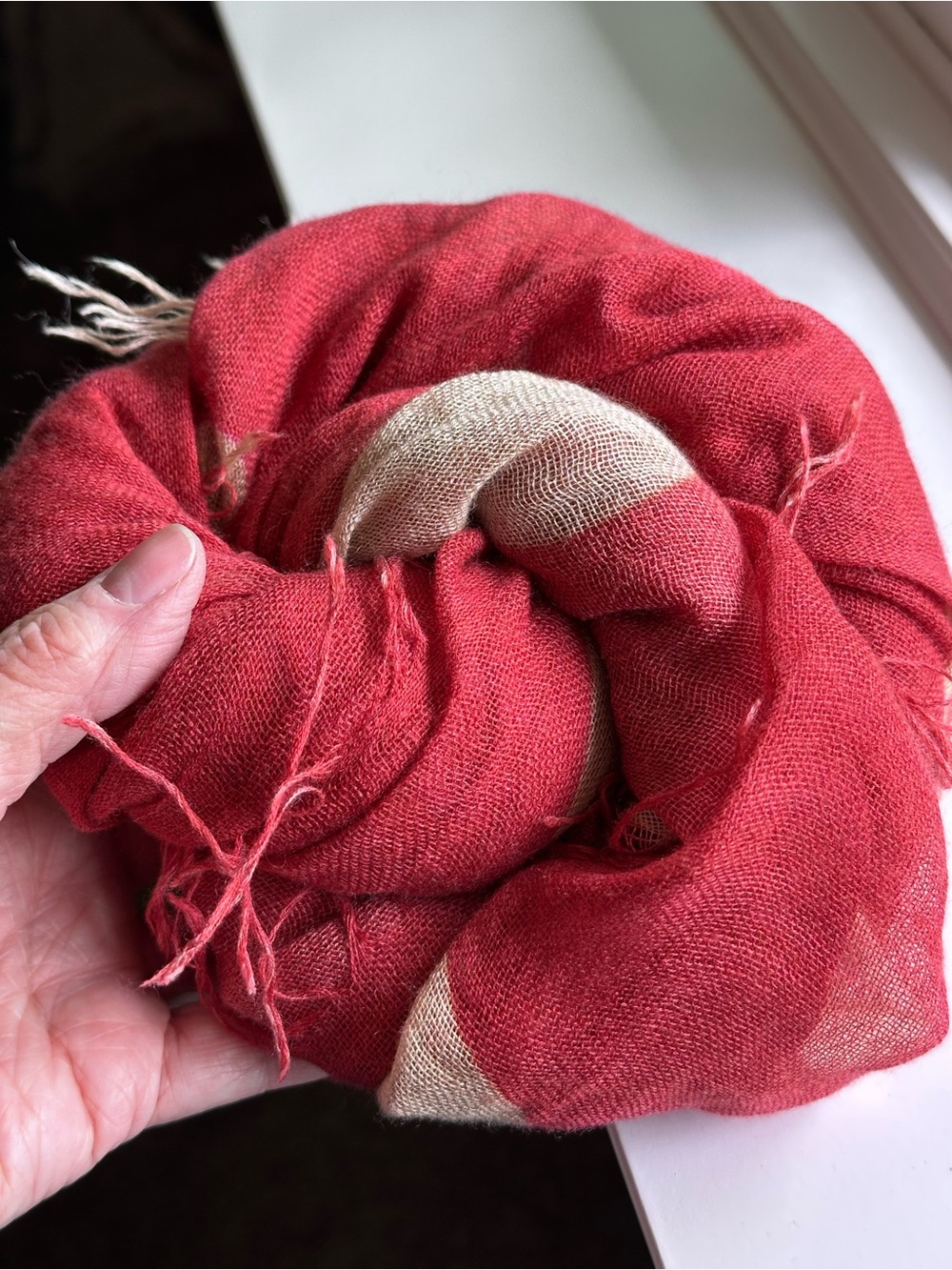 Chan Luu Polka dot cashmere and silk scarf